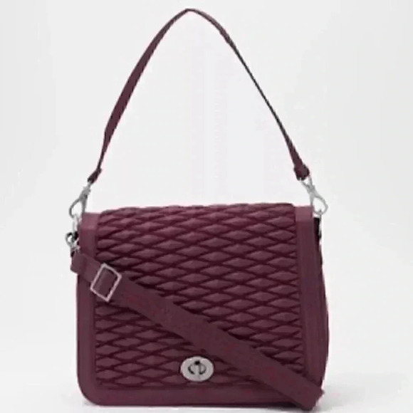 Lug Handbags - LUG Presto Bubble Quilted Crossbody / Shoulder Bag with RFID - Wine Red
